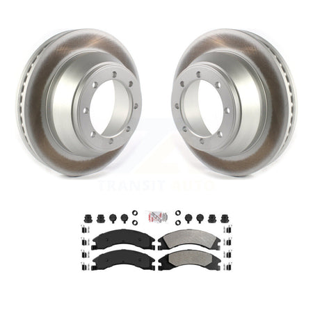 Rear Coat Brake Rotor Semi-Metallic Pad Kit For 09-10 Ford E-450 Super Duty DIESEL engine KGA-105351