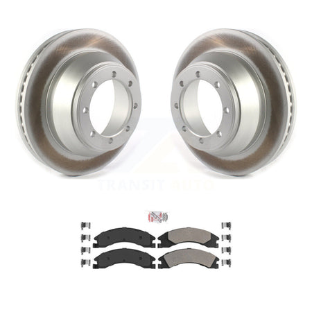 Rear Coat Brake Rotor Semi-Metallic Pad Kit For 09-10 Ford E-450 Super Duty DIESEL engine KGA-105352