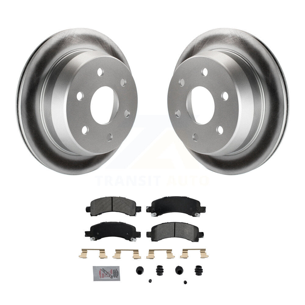 Rear Coated Brake Rotors Semi-Metallic Pad Kit For 2002 Chevrolet Avalanche 1500 Suburban KGA-105358