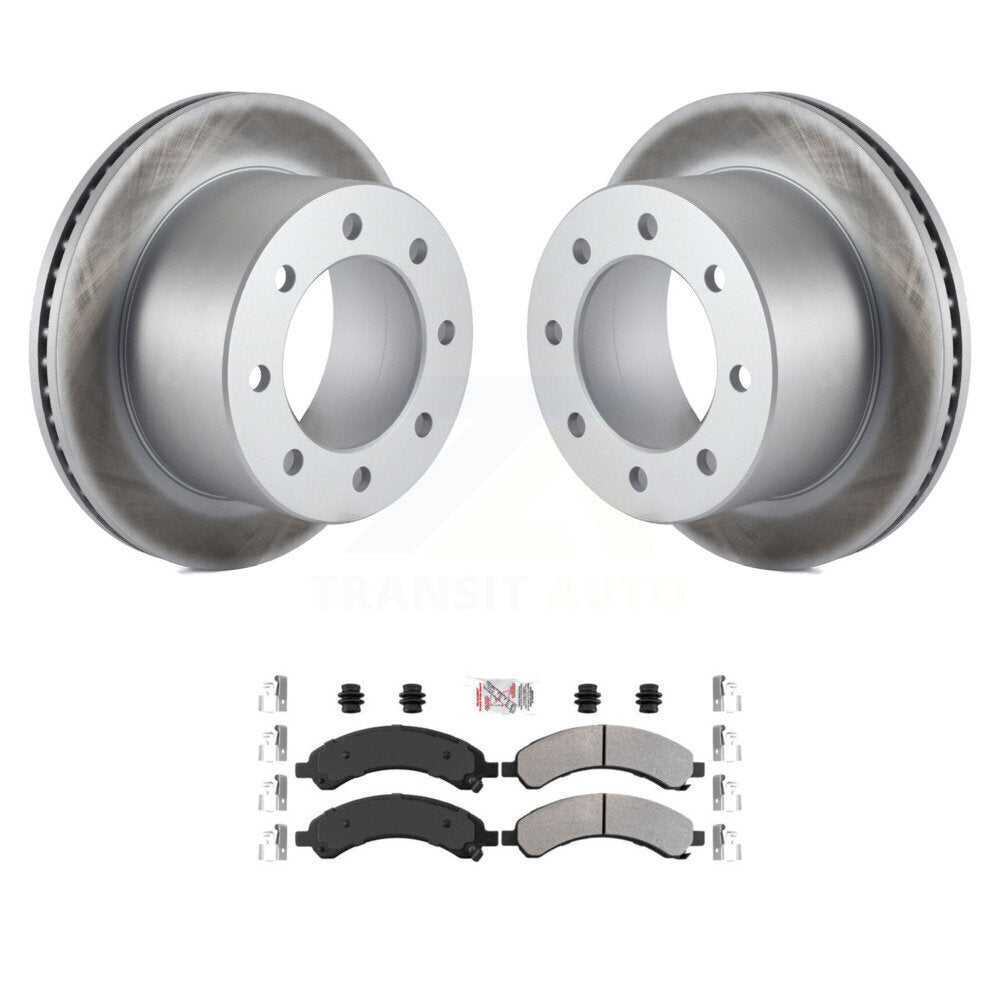 Rear Coated Disc Brake Rotors Semi-Metallic Pad Kit For Chevrolet Express 3500 GMC Savana KGA-105360
