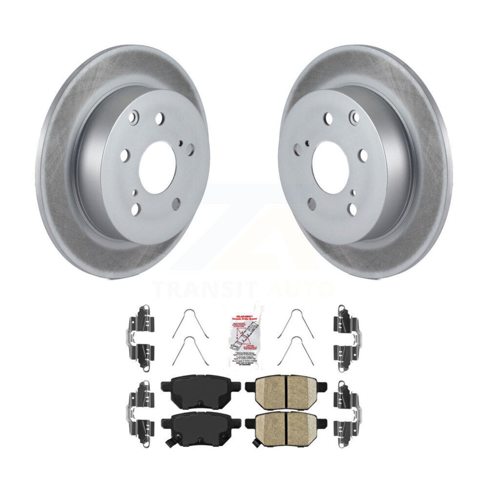 Rear Coated Disc Brake Rotors And Ceramic Pads Kit For 2010 Toyota Matrix XRS KGA-105365