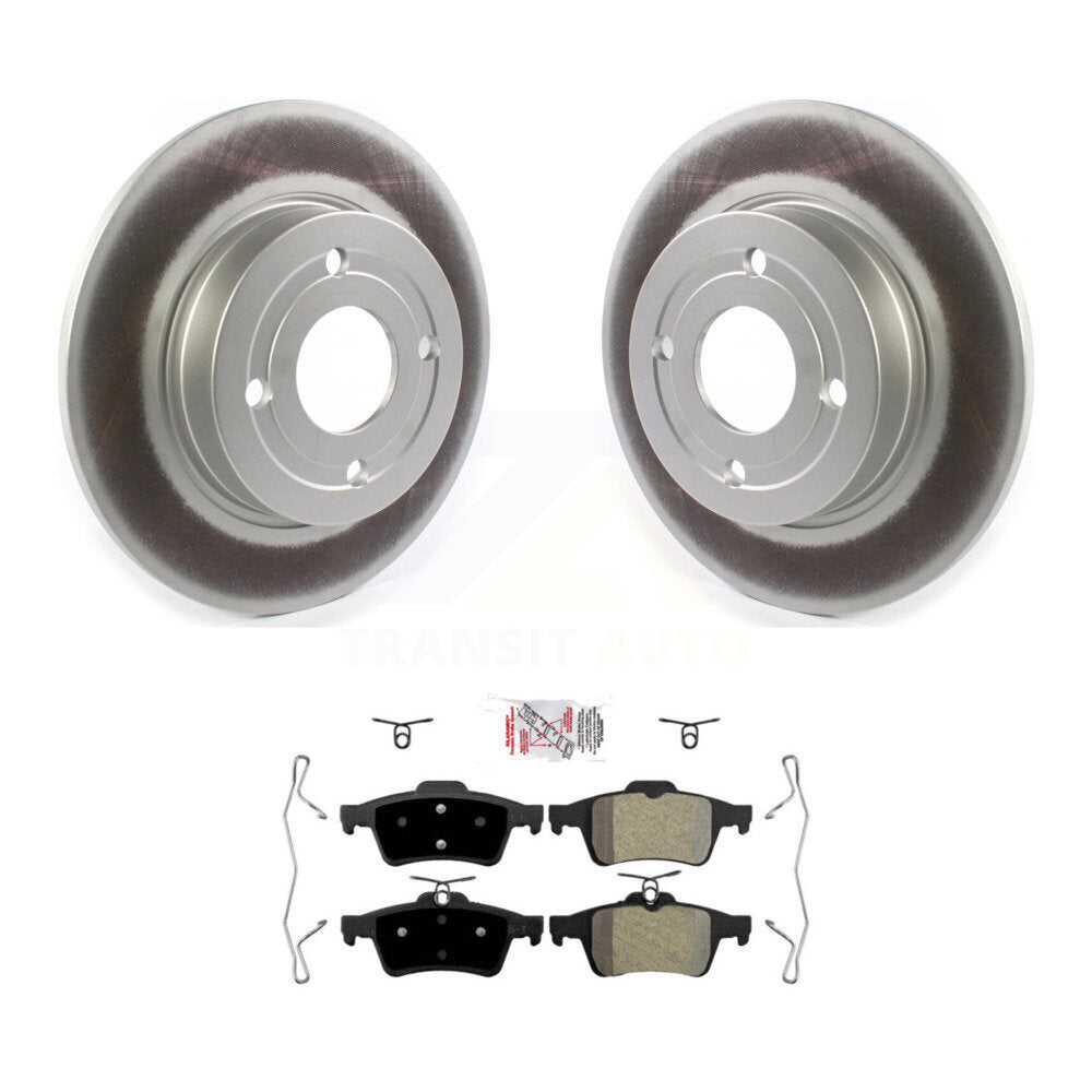 Rear Coated Disc Brake Rotors And Semi-Metallic Pads Kit For 2018-2021 Ford EcoSport FWD KGA-105368