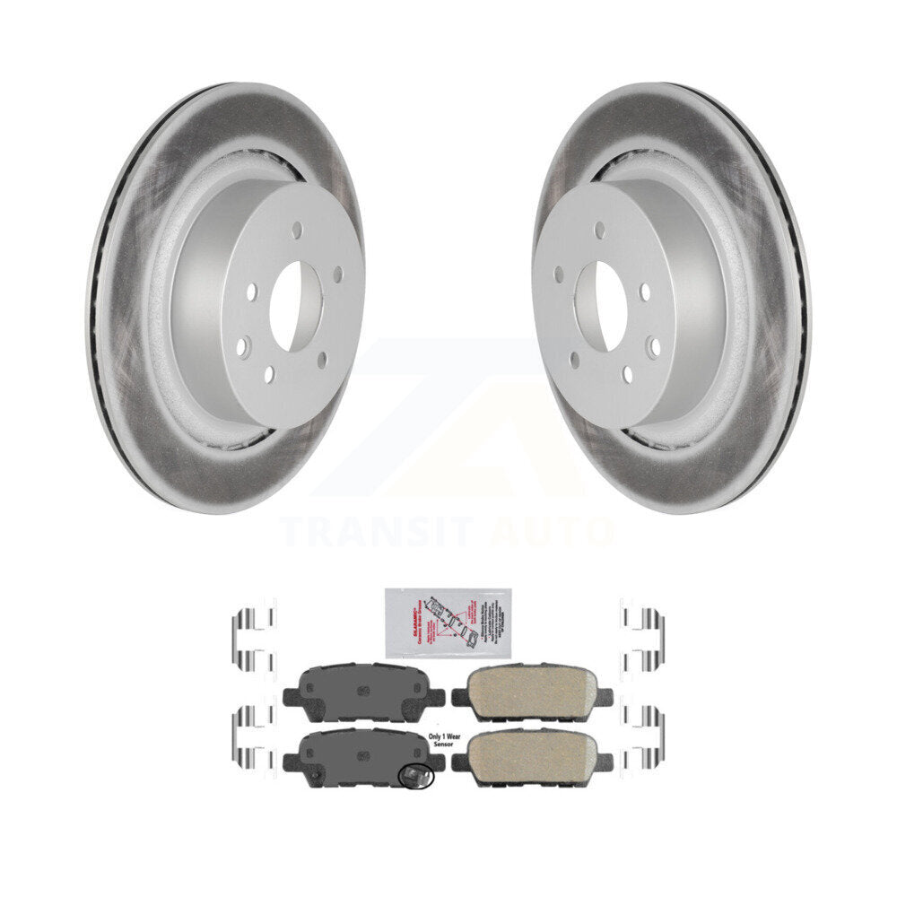 Rear Coated Brake Rotor & Ceramic Pad Kit For INFINITI G35 Q60 With Single Piston Caliper KGA-105371