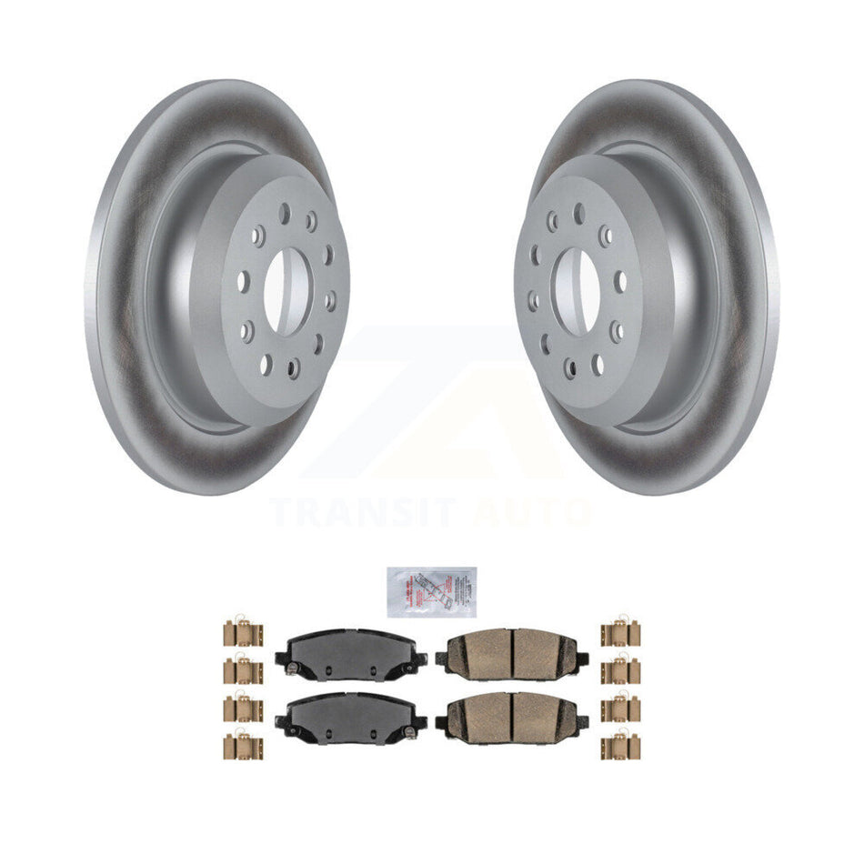 Rear Coated Disc Brake Rotors And Ceramic Pads Kit For 2018-2020 Jeep Wrangler Rubicon KGA-105378