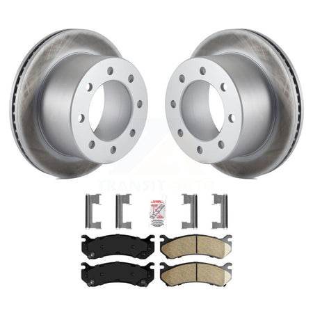 Rear Coat Brake Rotors Ceramic Pad Kit For 2007 GMC Sierra 3500 Classic With 12000 Lb GVW KGA-105379
