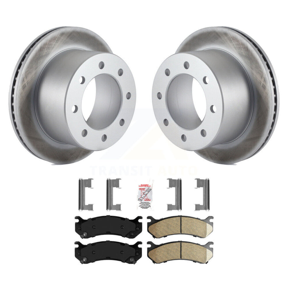 Rear Coat Brake Rotors Ceramic Pad Kit For 2007 GMC Sierra 3500 Classic With 12000 Lb GVW KGA-105379