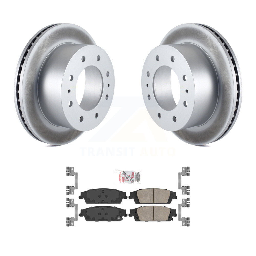 Rear Coat Brake Rotors Ceramic Pad Kit For 2017-2019 Chevrolet Suburban With 8 Lug Wheels KGA-105382