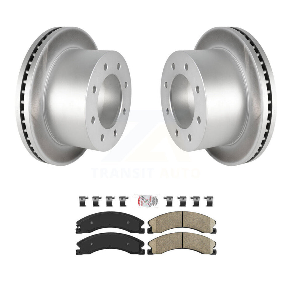 Rear Coated Disc Brake Rotor & Ceramic Pad Kit For GMC Sierra 3500 HD Chevrolet Silverado KGA-105390