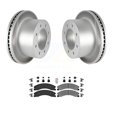 Rear Coated Brake Rotors Semi-Metallic Pad Kit For GMC Sierra 3500 HD Chevrolet Silverado KGA-105391