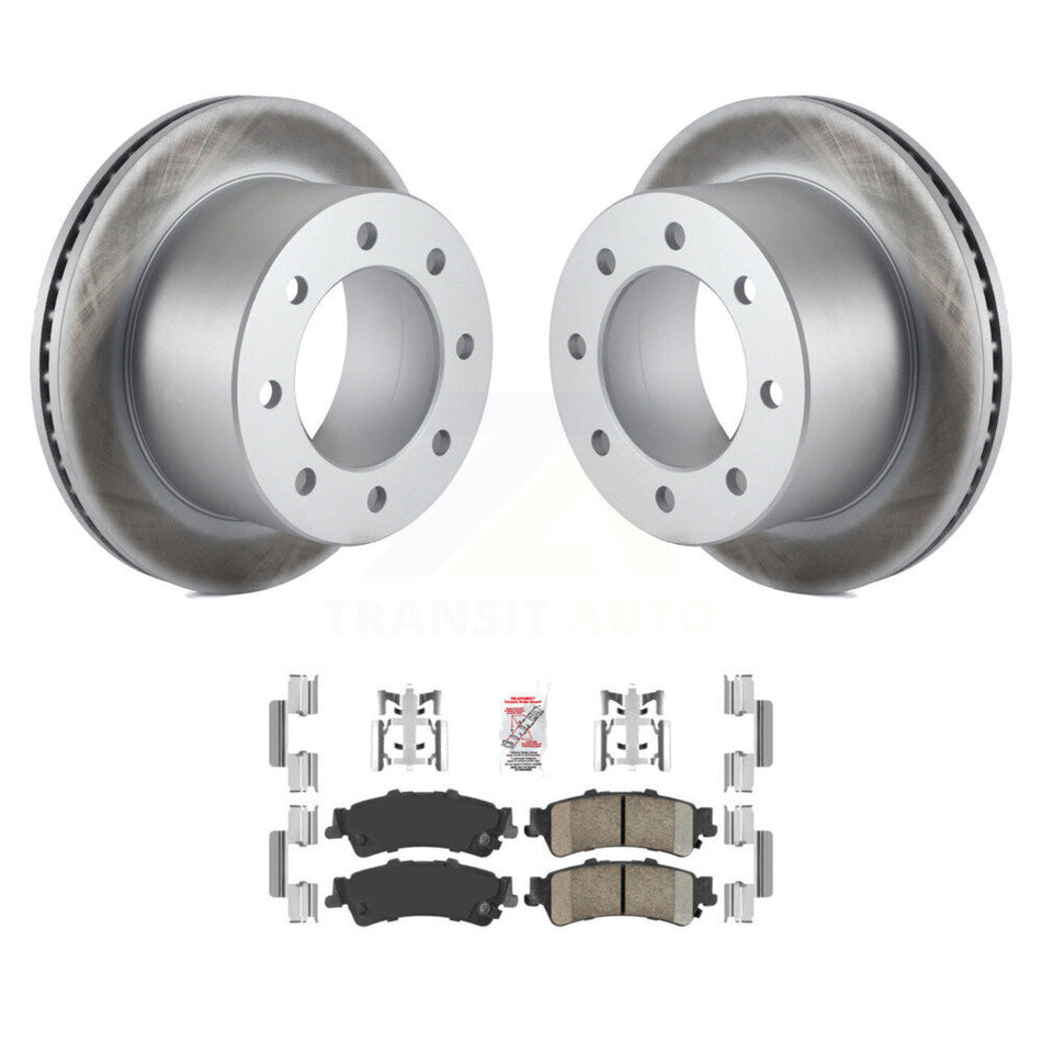 Rear Coated Disc Brake Rotors And Ceramic Pads Kit For 2001 GMC Sierra 3500 KGA-105405