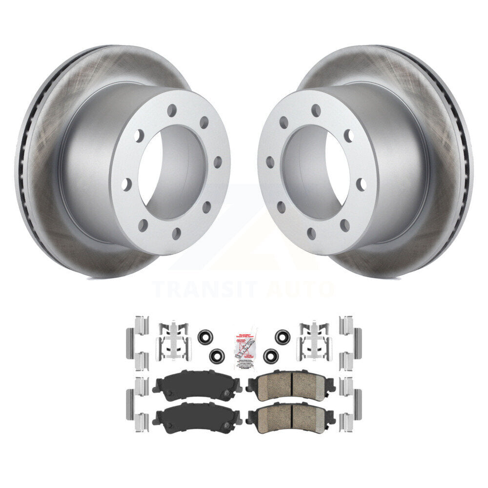 Rear Coated Disc Brake Rotors And Ceramic Pads Kit For 2001 GMC Sierra 3500 KGA-105406