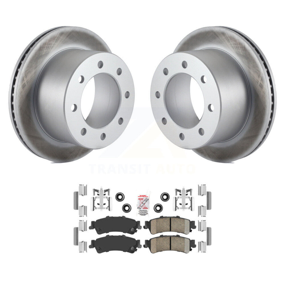 Rear Coated Disc Brake Rotors And Ceramic Pads Kit For 2001 GMC Sierra 3500 KGA-105406