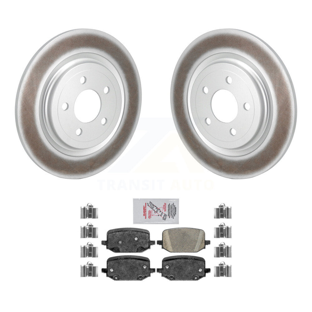 Rear Coated Disc Brake Rotors And Ceramic Pads Kit For 2022-2024 Ford Explorer 3.0L/2.3L KGA-105414