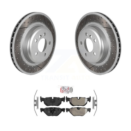 Rear Coated Disc Brake Rotors And Semi-Metallic Pads Kit For 2013 BMW 328i xDrive 3.0L KGA-105430