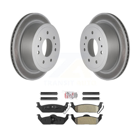 Rear Coated Disc Brake Rotors And Semi-Metallic Pads Kit For Ford F-150 Lincoln Mark LT KGA-105437