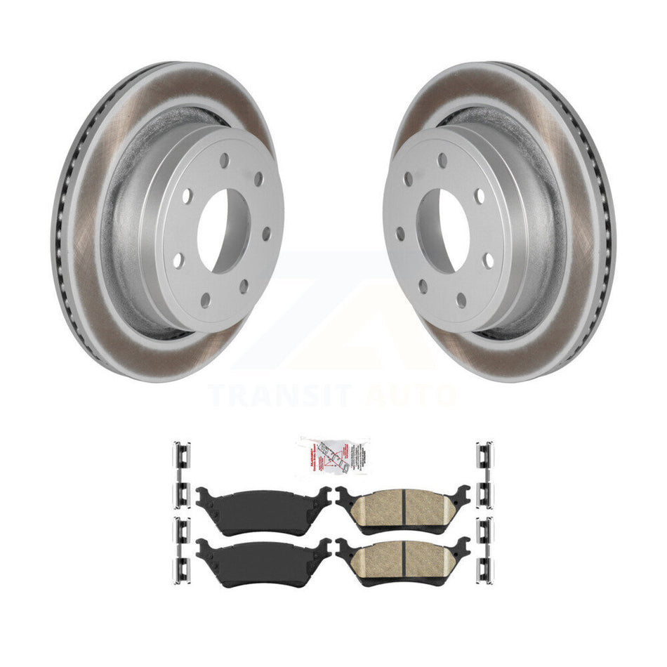 Rear Coated Disc Brake Rotor & Ceramic Pad Kit For 2012-2014 Ford F-150 With 7 Lug Wheels KGA-105447