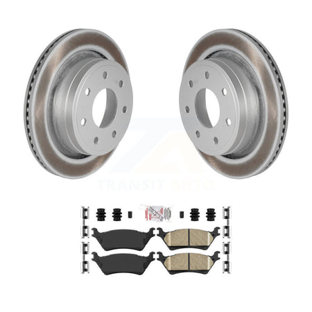 Rear Coated Disc Brake Rotor & Ceramic Pad Kit For 2012-2014 Ford F-150 With 7 Lug Wheels KGA-105449