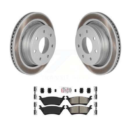 Rear Coated Brake Rotors Semi-Metallic Pad Kit For 2012-2014 Ford F-150 With 7 Lug Wheels KGA-105451