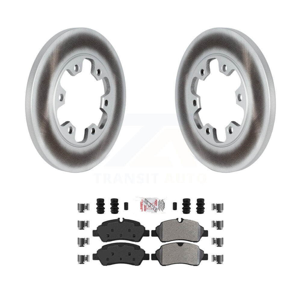 Rear Coated Brake Rotor & Semi-Metallic Pad Kit For Ford Transit-350 HD With 6 Lug Wheels KGA-105458