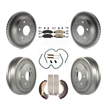Front Rear Disc Brake Rotors Ceramic Pads And Coated Drum Kit (7Pc) For GMC Sierra 1500 KGA-105478