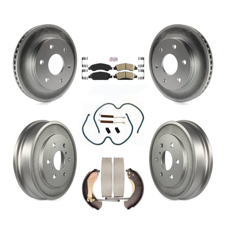 Front Rear Disc Brake Rotors Ceramic Pads And Coated Drum Kit (7Pc) For GMC Sierra 1500 KGA-105479