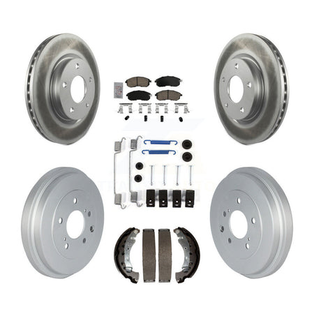 Front Rear Disc Brake Rotors Ceramic Pads And Coated Drum Kit (7Pc) For Nissan Sentra KGA-105481