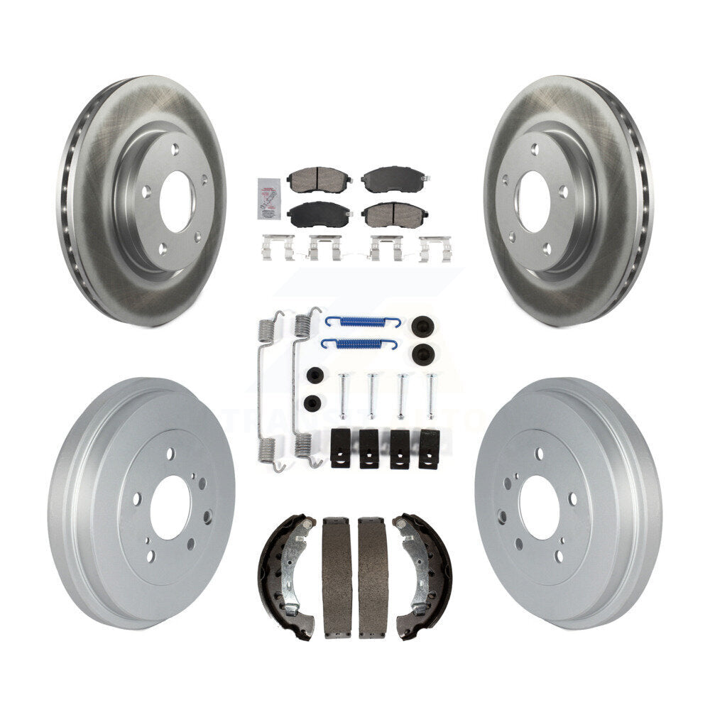 Front Rear Disc Brake Rotors Ceramic Pads And Coated Drum Kit (7Pc) For Nissan Sentra KGA-105482