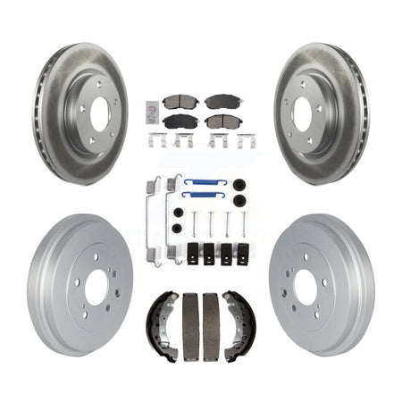 Front Rear Disc Brake Rotors Ceramic Pads And Coated Drum Kit (7Pc) For Nissan Sentra KGA-105482
