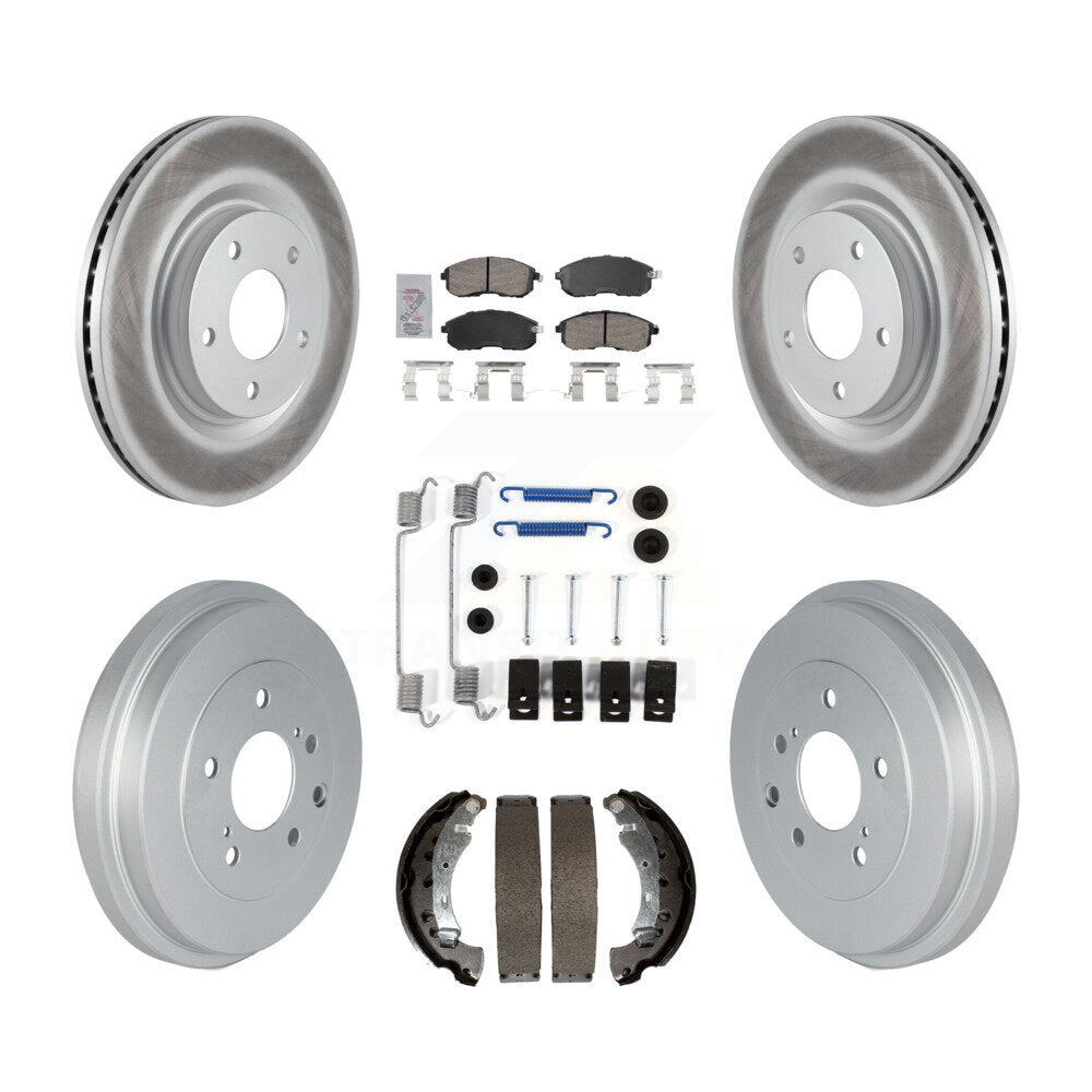 Front Rear Brake Rotor Ceramic Pad & Coated Drum Kit (7Pc) For Nissan Sentra Turbocharged KGA-105484