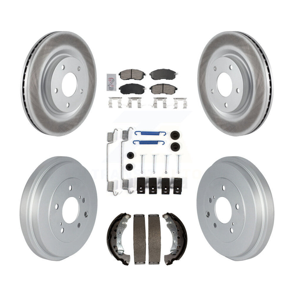 Front Rear Brake Rotor Ceramic Pad & Coated Drum Kit (7Pc) For Nissan Sentra Turbocharged KGA-105484