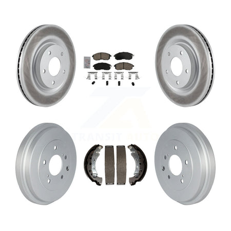 Front Rear Brake Rotor Ceramic Pad Coat Drum Kit For 2017-2019 Nissan Sentra Turbocharged KGA-105487