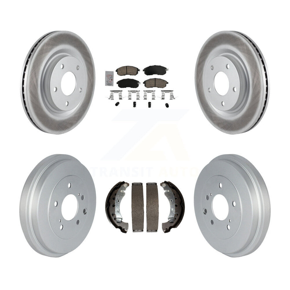 Front Rear Brake Rotor Ceramic Pad Coat Drum Kit For 2017-2019 Nissan Sentra Turbocharged KGA-105487