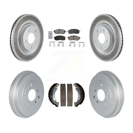 Front Rear Brake Rotor Ceramic Pad Coat Drum Kit For 2017-2019 Nissan Sentra Turbocharged KGA-105488