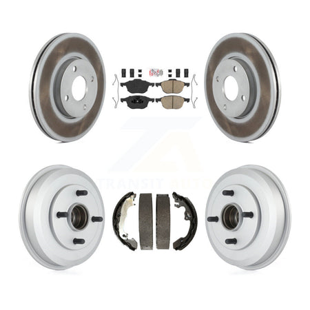 Front Rear Disc Brake Rotors Ceramic Pads And Coated Drum Kit For Ford Focus KGA-105489