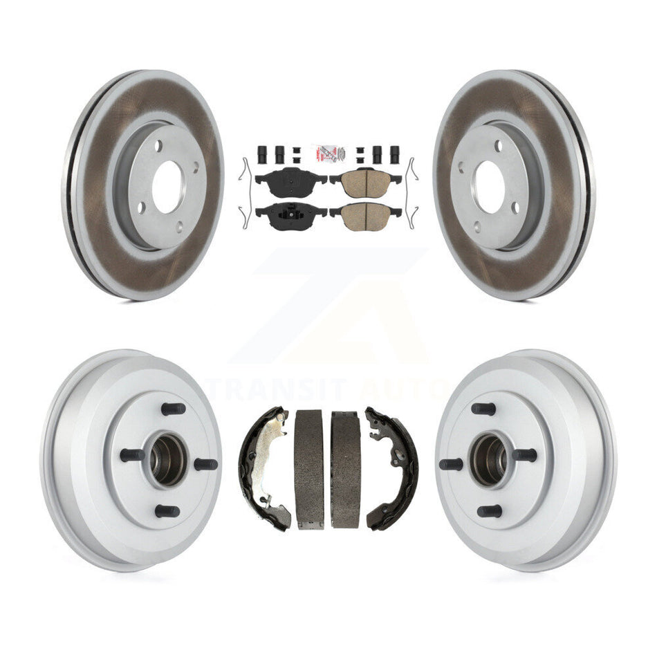 Front Rear Disc Brake Rotors Ceramic Pads And Coated Drum Kit For Ford Focus KGA-105489