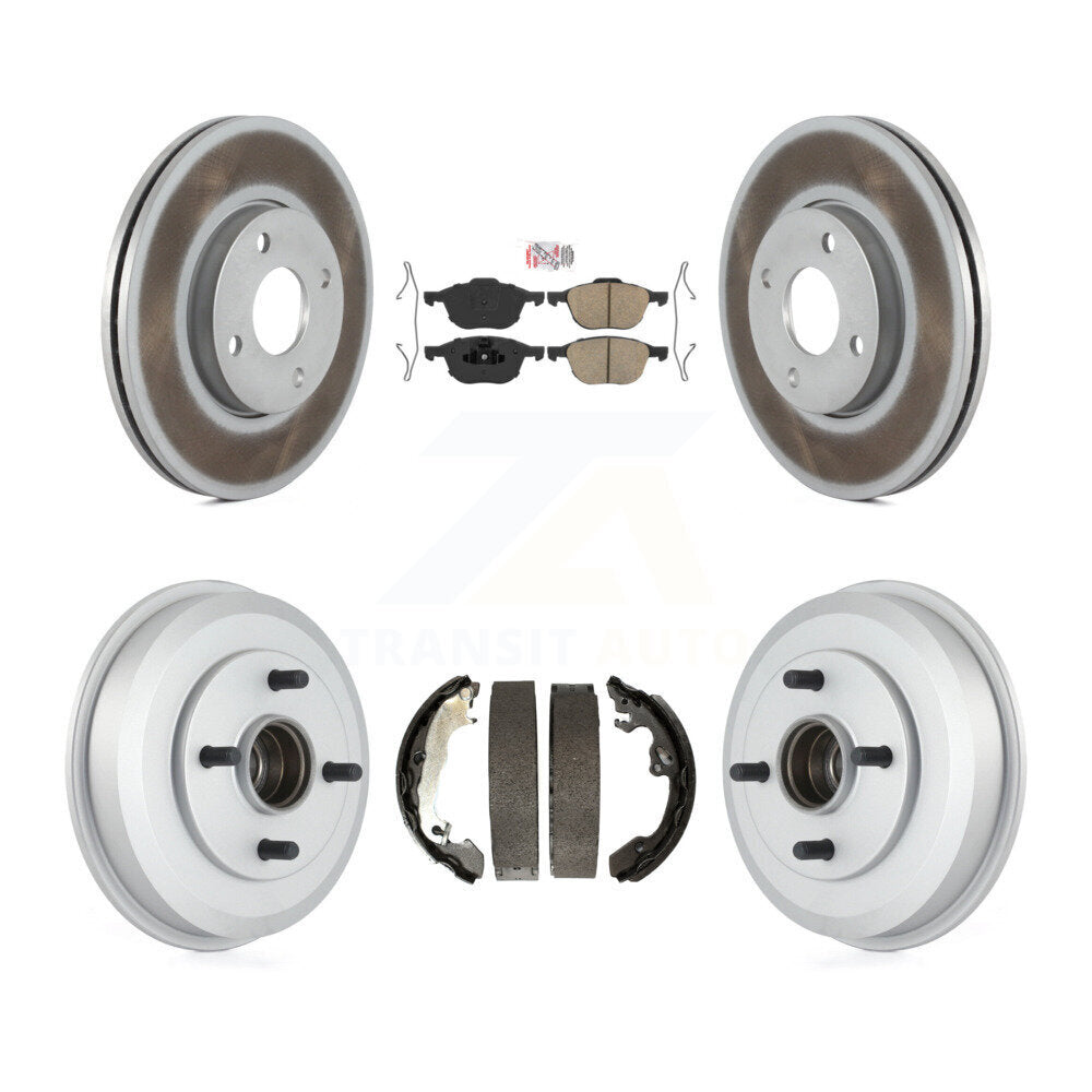 Front Rear Disc Brake Rotors Ceramic Pads And Coated Drum Kit For Ford Focus KGA-105490