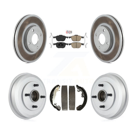 Front Rear Disc Brake Rotors Ceramic Pads And Coated Drum Kit For Ford Focus KGA-105490