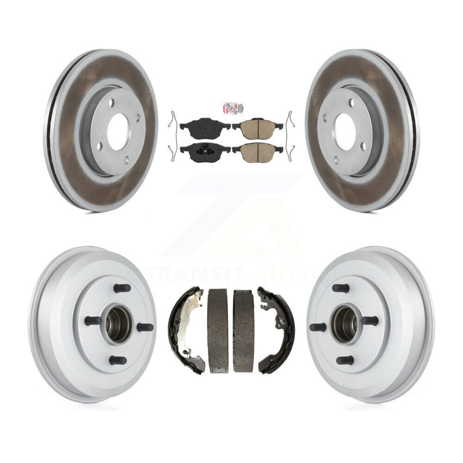 Front Rear Disc Brake Rotors Ceramic Pads And Coated Drum Kit For Ford Focus KGA-105490