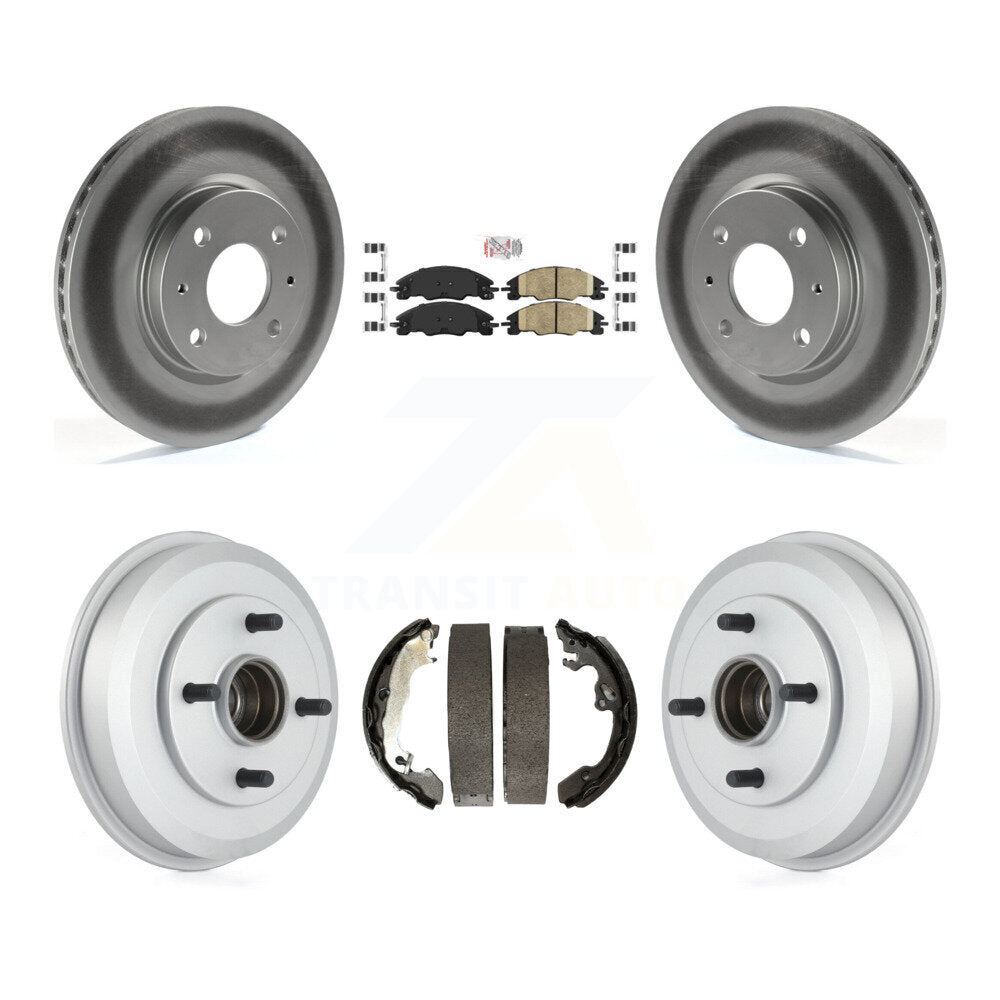 Front Rear Disc Brake Rotors Ceramic Pads And Coated Drum Kit For Ford Focus KGA-105491