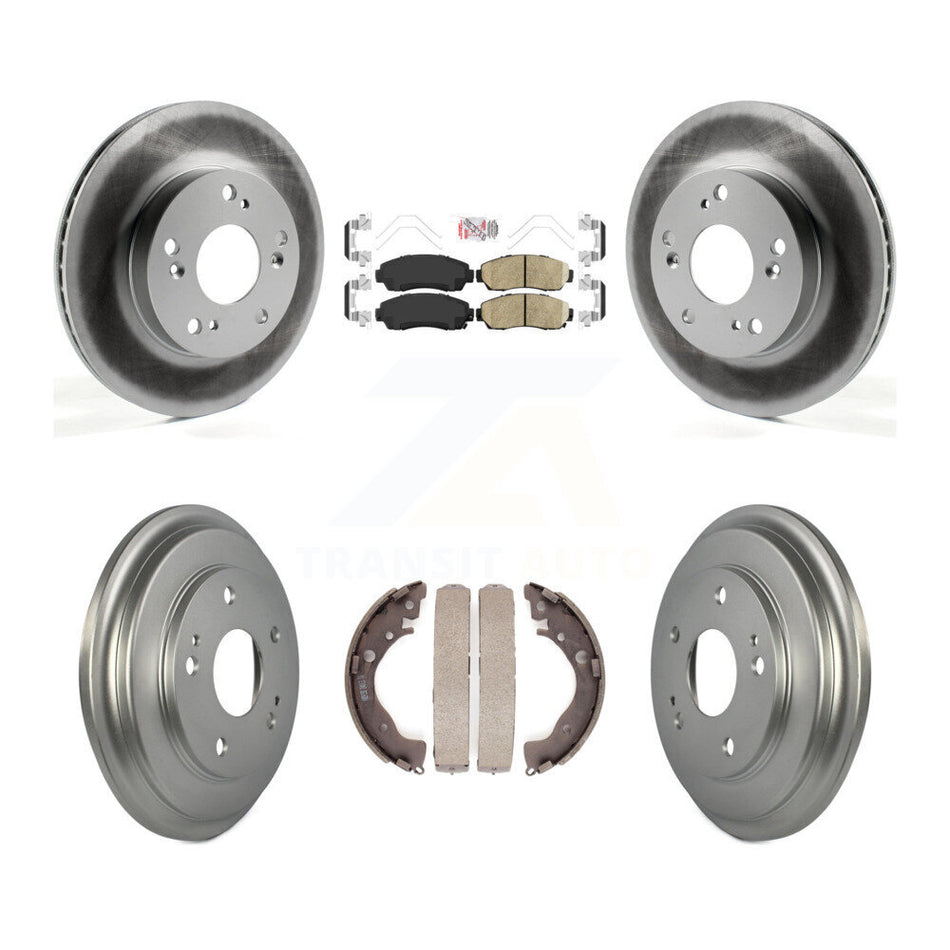 Front Rear Disc Brake Rotors Ceramic Pads And Coated Drum Kit For Honda Civic KGA-105493
