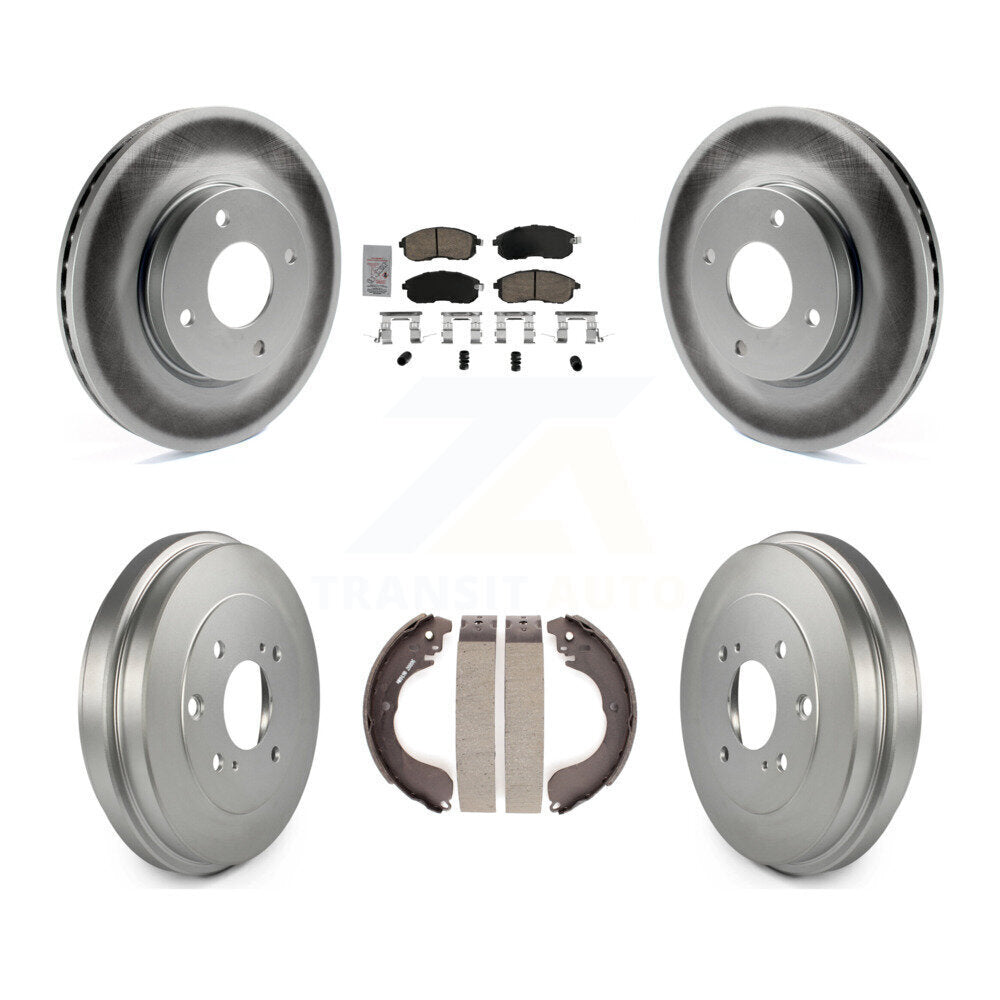 Front Rear Disc Brake Rotors Ceramic Pads And Coated Drum Kit For Nissan Versa KGA-105494