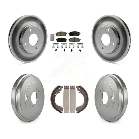Front Rear Disc Brake Rotors Ceramic Pads And Coated Drum Kit For Nissan Versa KGA-105494