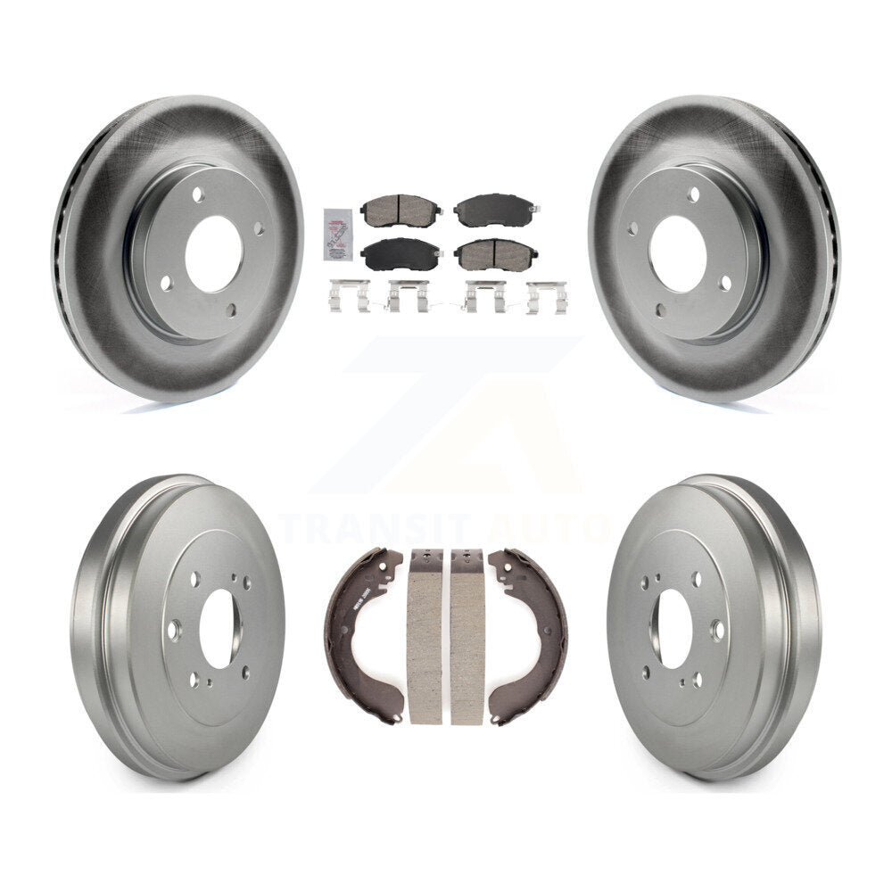 Front Rear Disc Brake Rotors Ceramic Pads And Coated Drum Kit For Nissan Versa KGA-105495