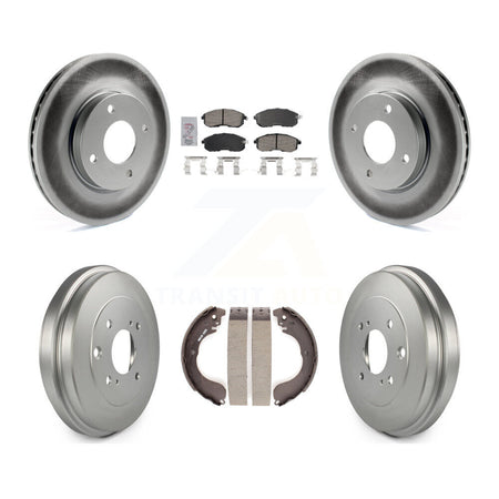 Front Rear Disc Brake Rotors Ceramic Pads And Coated Drum Kit For Nissan Versa KGA-105495