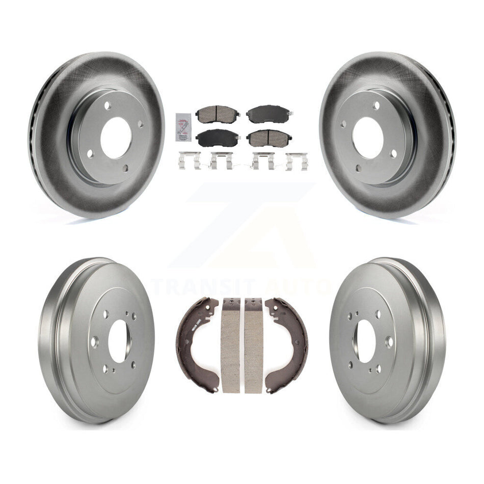 Front Rear Disc Brake Rotors Ceramic Pads And Coated Drum Kit For Nissan Versa KGA-105495