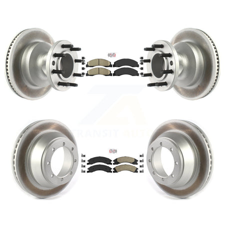 Front Rear Ceramic Pad Coat Brake Rotor Kit For 09-10 Ford E-450 Super Duty DIESEL engine KGA-105518