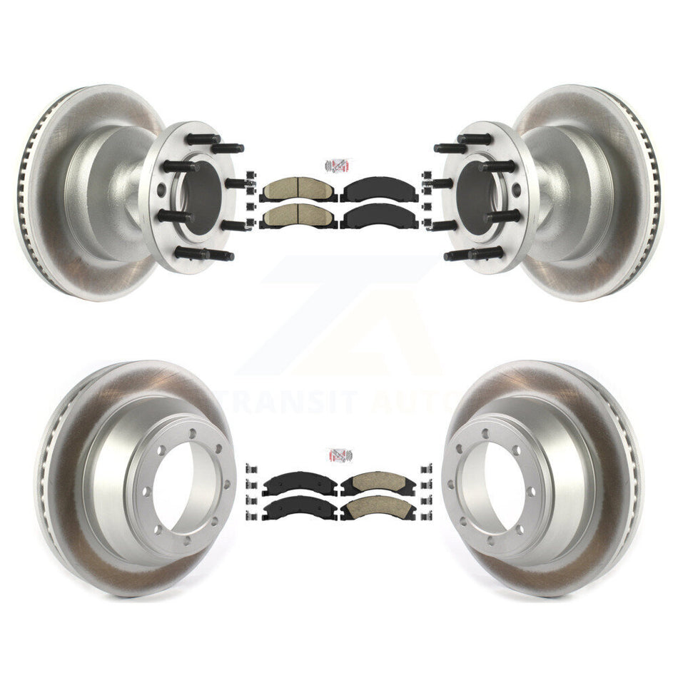 Front Rear Ceramic Pad Coat Brake Rotor Kit For 09-10 Ford E-450 Super Duty DIESEL engine KGA-105518