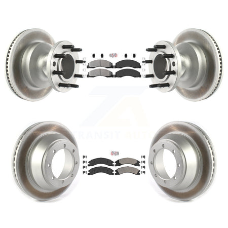 Front Rear Semi-Metallic Pad Coat Brake Rotor Kit For Ford E-450 Super Duty DIESEL engine KGA-105520