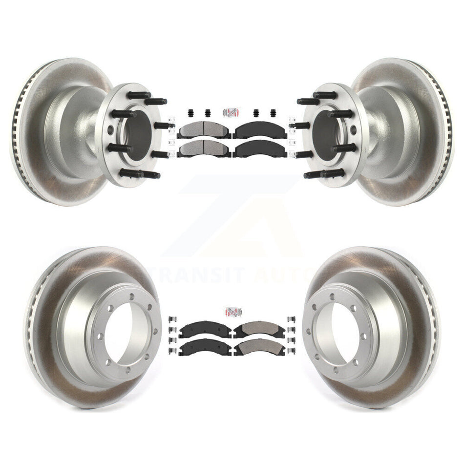 Front Rear Semi-Metallic Pad Coat Brake Rotor Kit For Ford E-450 Super Duty DIESEL engine KGA-105520