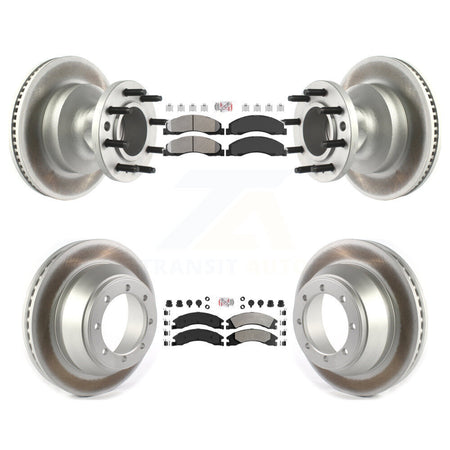 Front Rear Semi-Metallic Pad Coat Brake Rotor Kit For Ford E-450 Super Duty DIESEL engine KGA-105522